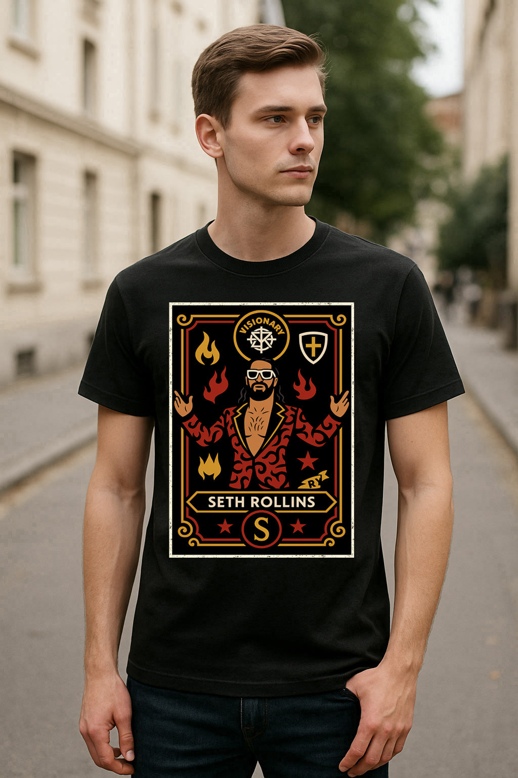 Seth Rollins Visionary Retro Unisex T-Shirt Wrestling Superstar Tee