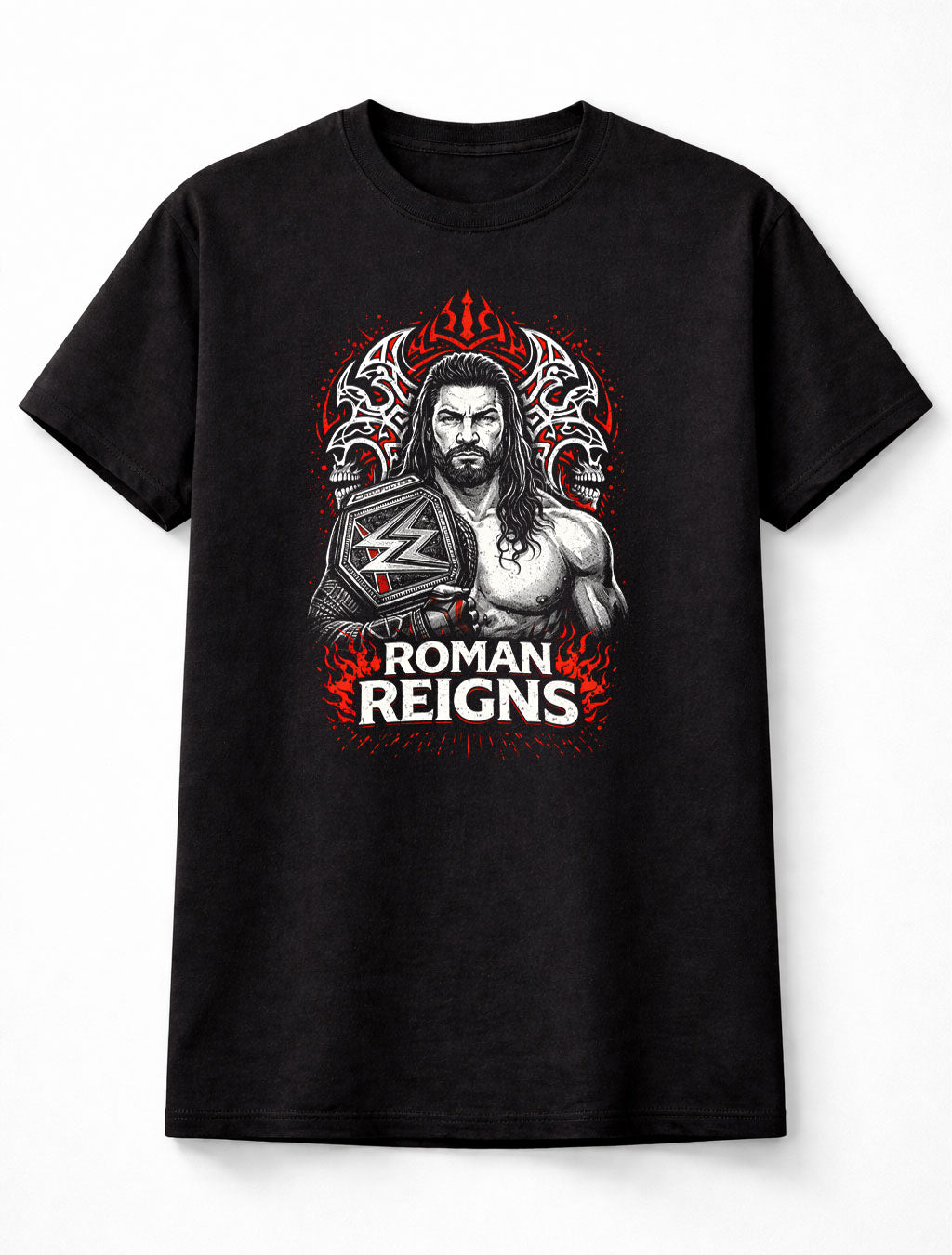 Roman Reigns Tribal Chief Wrestling Graphic T-Shirt Champion Belt Bloodline Adults & Kids Unisex T-Shirt