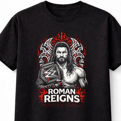 Roman Reigns Tribal Chief Wrestling Graphic T-Shirt Champion Belt Bloodline Adults & Kids Unisex T-Shirt