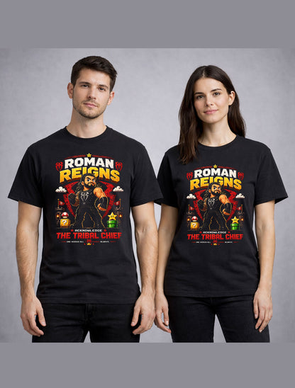 Roman Reigns Tribal Chief Wrestling T-Shirt – Acknowledge Me Pixel Fan Tee Adults & Kids Unisex T-Shirt