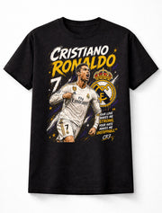 Cristiano Ronaldo 7 Real Madrid Style Soccer Football Fan Graphic Tee Unisex Adults & Kids T-Shirt