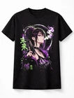 Cyberpunk Anime Girl Neon Goth Futuristic Manga Graphic Unisex T-Shirt