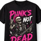 Punks Not Dead Skeleton Guitar Punk Rock Gothic Graphic Unisex T-Shirt