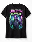 Skeleton Raver Neon Horror EDM Graphic Black Unisex T-Shirt