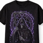 Grim Reaper Gothic Horror Occult Skeleton Black Unisex T-Shirt