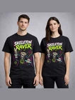Skeleton Raver EDM DJ Neon Festival Party Graphic Unisex T-Shirt