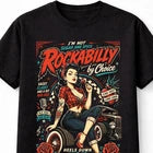Rockabilly By Choice Pin Up Hot Rod Retro Tattoo Girl Graphic Unisex T-Shirt