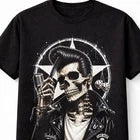 Rockabilly Skull Rock n Roll Greaser Retro Graphic Unisex T-Shirt