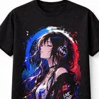 Anime Music Girl Headphones DJ Audio Lover Manga Graphic Unisex T-Shirt