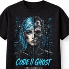 Code Ghost Cyberpunk Cyborg Skeleton Tech Art Unisex T-Shirt