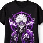 Anime Sorcerer Purple Aura Manga Fantasy Warrior Graphic Unisex T-Shirt