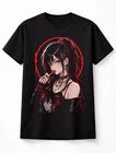 Anime Gothic Girl Lollipop Red Black Manga Graphic Unisex T-Shirt