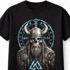 Viking Skull Norse Warrior Valknut Runes Odin Unisex T-Shirt