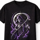 Grim Reaper Gothic Skull Death Moon Horror Halloween Unisex T-Shirt