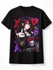 Anime Goth Girl Punk Skull Alternative Manga Graphic Unisex T-Shirt