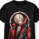 Anime Demon Hunter Gothic Shotgun Red Coat Manga Unisex T-Shirt