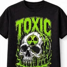 Toxic Radioactive Skull Horror Graphic Halloween Gothic Unisex T-Shirt