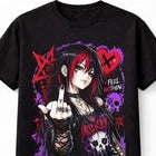 Anime Goth Girl Punk Skull Alternative Manga Graphic Unisex T-Shirt