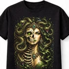 Medusa Skeleton Goddess Snake Gothic Mythology Unisex T-Shirt
