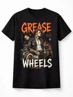 Grease The Wheels Hot Rod Rockabilly Biker Graphic Unisex T-Shirt