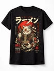 Neko Warrior Ramen Cat Japanese Anime Noodles Manga Unisex T-Shirt