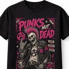 Punks Not Dead Punk Rock Skull Anarchy Rebellion Unisex T-Shirt