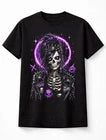 Punk Skull Girl Gothic Purple Skeleton Graphic Unisex T-Shirt