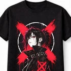Anime Goth Punk Girl Red X Graphic Manga Alternative Unisex T-Shirt