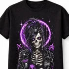 Punk Skull Girl Gothic Purple Skeleton Graphic Unisex T-Shirt