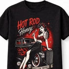 Hot Rod Honey Rockabilly Pin Up Classic Car Graphic Unisex T-Shirt