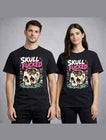 Rotting Skull Bugs Horror Goth Halloween Graphic Unisex T-Shirt