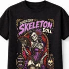Burlesque Skeleton Doll Gothic Pin Up Horror Graphic Unisex T-Shirt