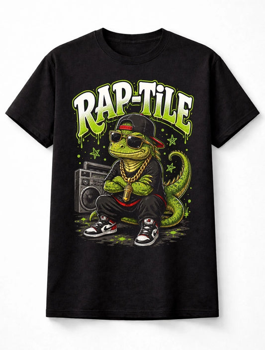 Rap-Tile Funny Rapper Lizard Dinosaur Meme Graphic Unisex T-Shirt