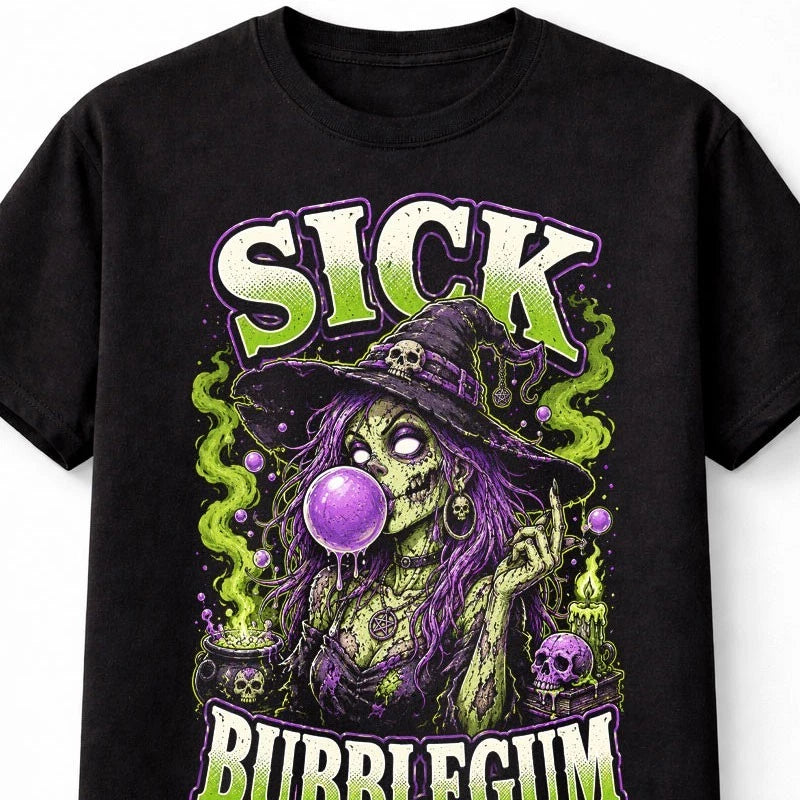 Sick Bubblegum Zombie Witch Halloween Gothic Horror Unisex T-Shirt
