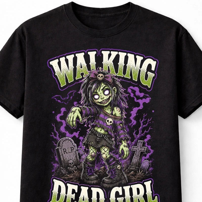 Walking Dead Girl Zombie Gothic Halloween Horror Unisex T-Shirt