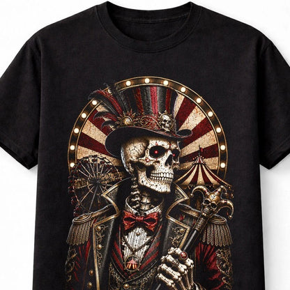 Skeleton Ringmaster Circus Gothic Carnival Horror Unisex T-Shirt