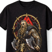 Viking Berserker Norse Warrior Raven Axe Valhalla Unisex T-Shirt