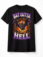 Bat Outta Hell Gothic Horror Bat Graphic Halloween Unisex T-Shirt