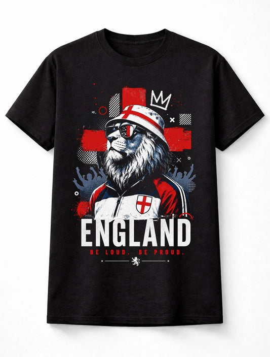 England Lion World Cup Football Supporter St George Flag Graphic Unisex T-Shirt