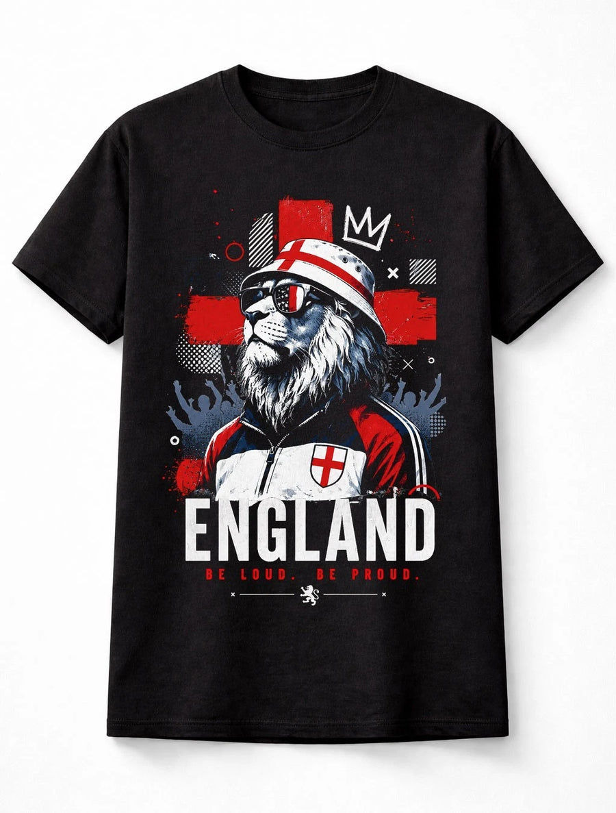 England Lion World Cup Football Supporter St George Flag Graphic Unisex T-Shirt