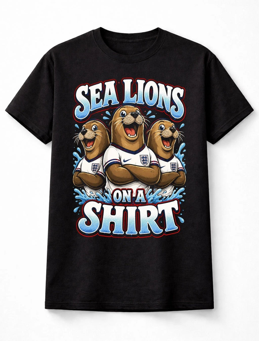 England Sea Lions On A Shirt Three Lions World Cup Football Fans Unisex T-Shirt