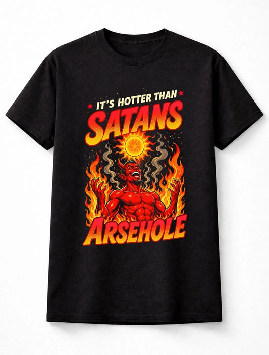 It's Hotter Than Funny Satan Devil Humour Slogan Graphic Unisex T-Shirt