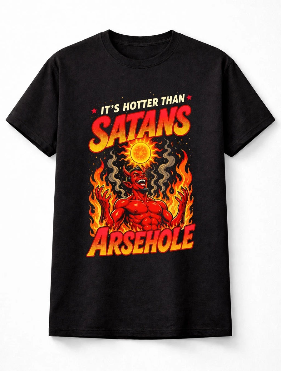It's Hotter Than Funny Satan Devil Humour Slogan Graphic Unisex T-Shirt