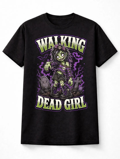 Walking Dead Girl Zombie Gothic Halloween Horror Unisex T-Shirt