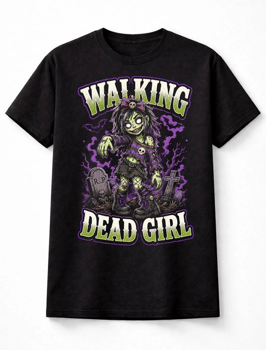 Walking Dead Girl Zombie Gothic Halloween Horror Unisex T-Shirt