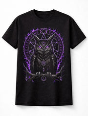 Owl Witchcraft Occult Moon Gothic Raven Black Unisex T-Shirt