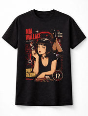 Anime Mia Wallace Pulp Fiction Cult Movie Graphic Unisex T-Shirt