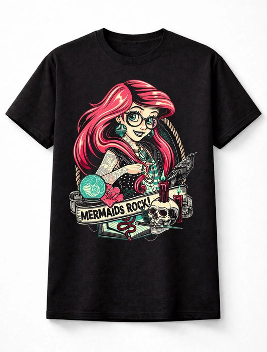Mermaid Pinup Little Sea Gothic T-Shirt Rockabilly Dark Fairy Tale Unisex T-Shirt