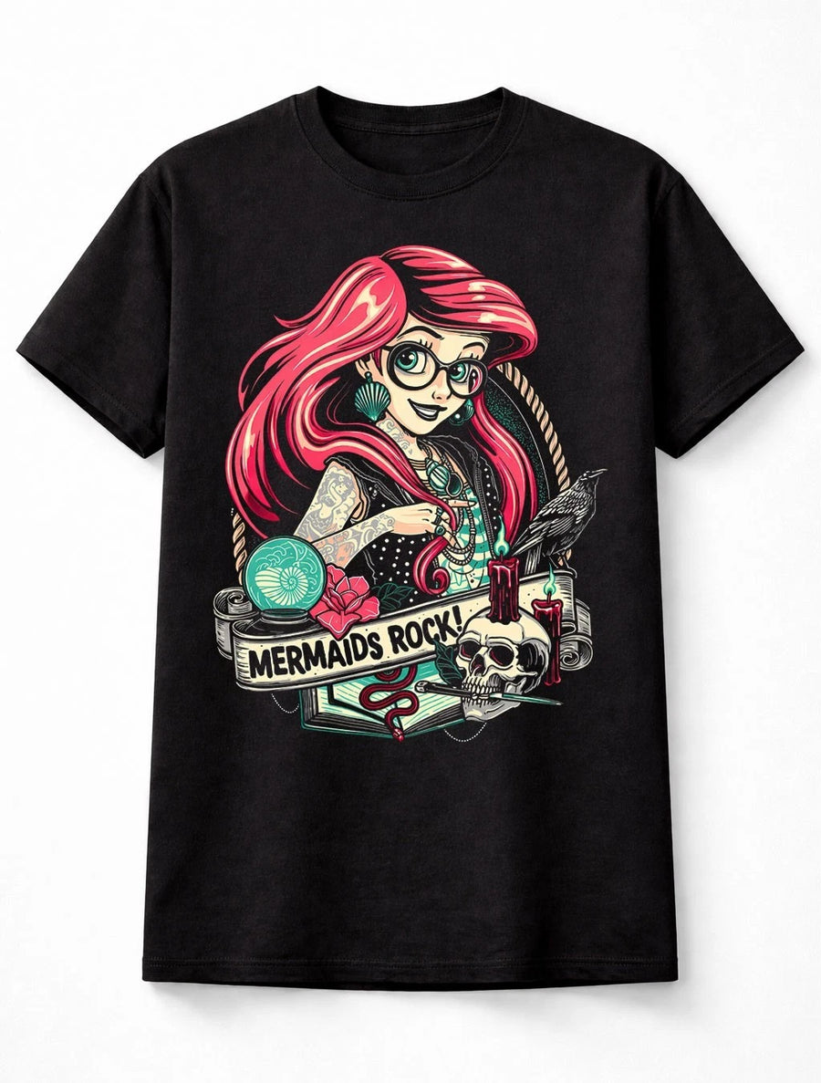 Mermaid Pinup Little Sea Gothic T-Shirt Rockabilly Dark Fairy Tale Unisex T-Shirt