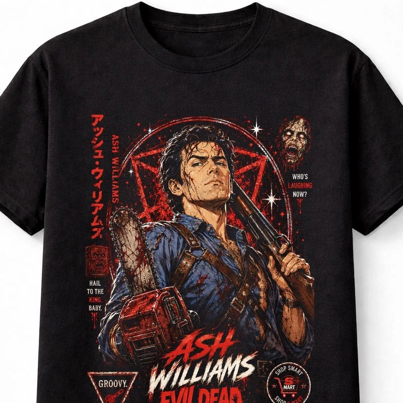 Anime Ash Williams Evil Dead Horror Movie Graphic Unisex T-Shirt